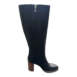 Marc Fisher Women's Gabey Knee High Black Leather Boot Chic Fall Style, Size‎ 11
